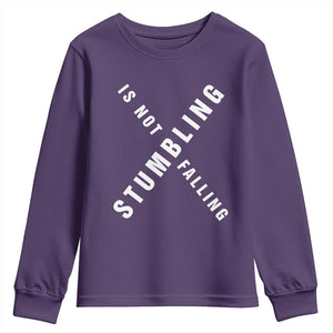 Malcolm X Stumbling Is Not Falling Youth Sweatshirt Black History Month TS11 Purple Print Your Wear