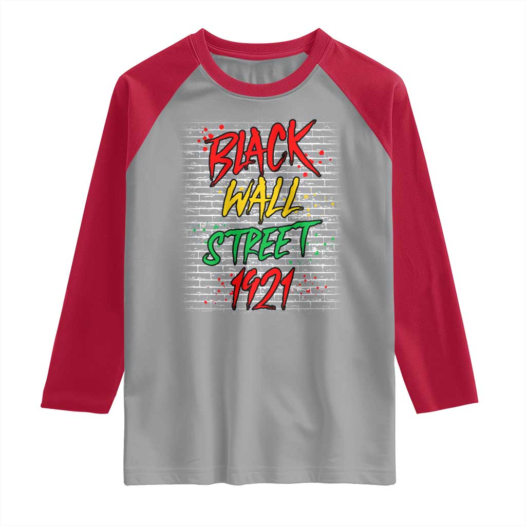 Black Wall Street 1921 Raglan Shirt Tulsa Oklahoma Black History Month TS11 Sport Gray Red Print Your Wear