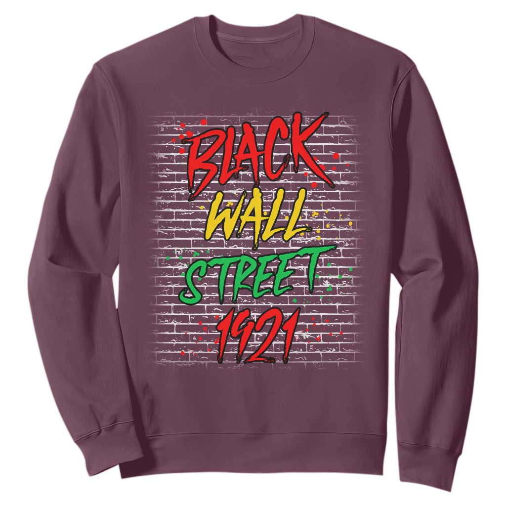 Black Wall Street 1921 Sweatshirt Tulsa Oklahoma Black History Month TS11 Maroon Print Your Wear