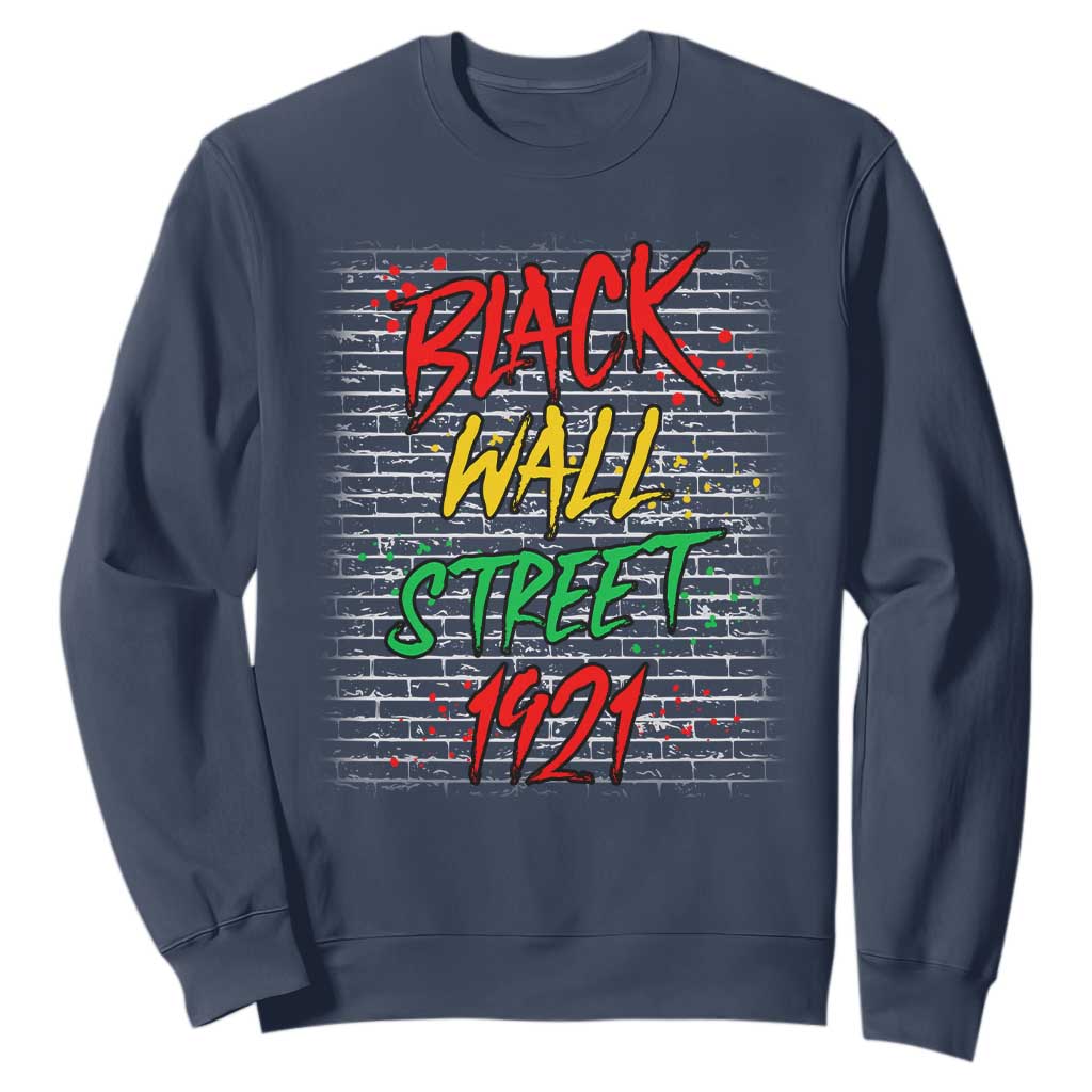 Black Wall Street 1921 Sweatshirt Tulsa Oklahoma Black History Month TS11 Navy Print Your Wear