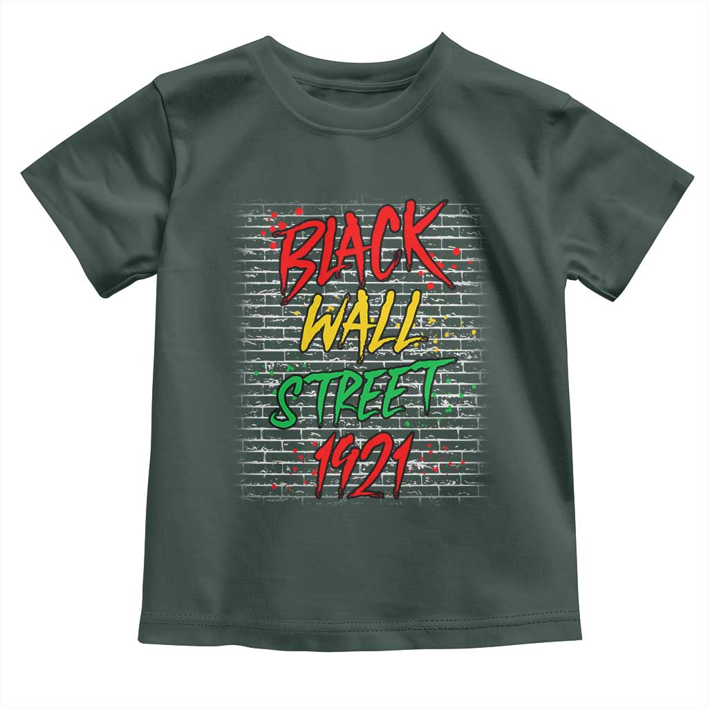 Black Wall Street 1921 Toddler T Shirt Tulsa Oklahoma Black History Month TS11 Dark Forest Green Print Your Wear