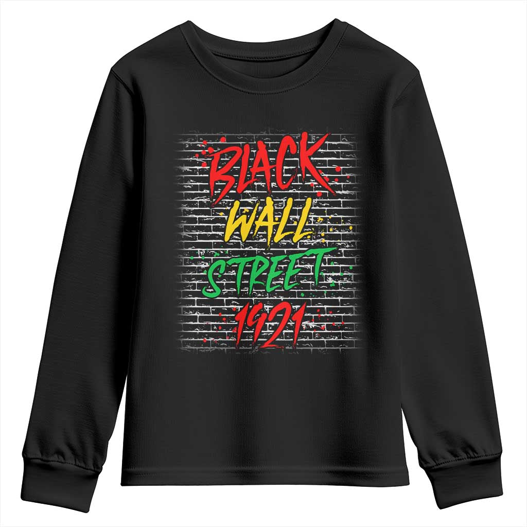 Black Wall Street 1921 Youth Sweatshirt Tulsa Oklahoma Black History Month TS11 Black Print Your Wear