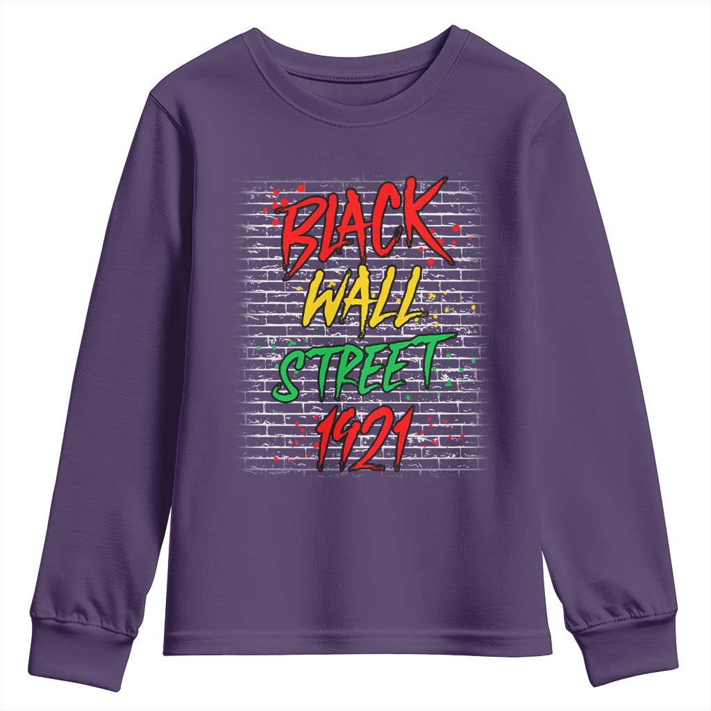 Black Wall Street 1921 Youth Sweatshirt Tulsa Oklahoma Black History Month TS11 Purple Print Your Wear