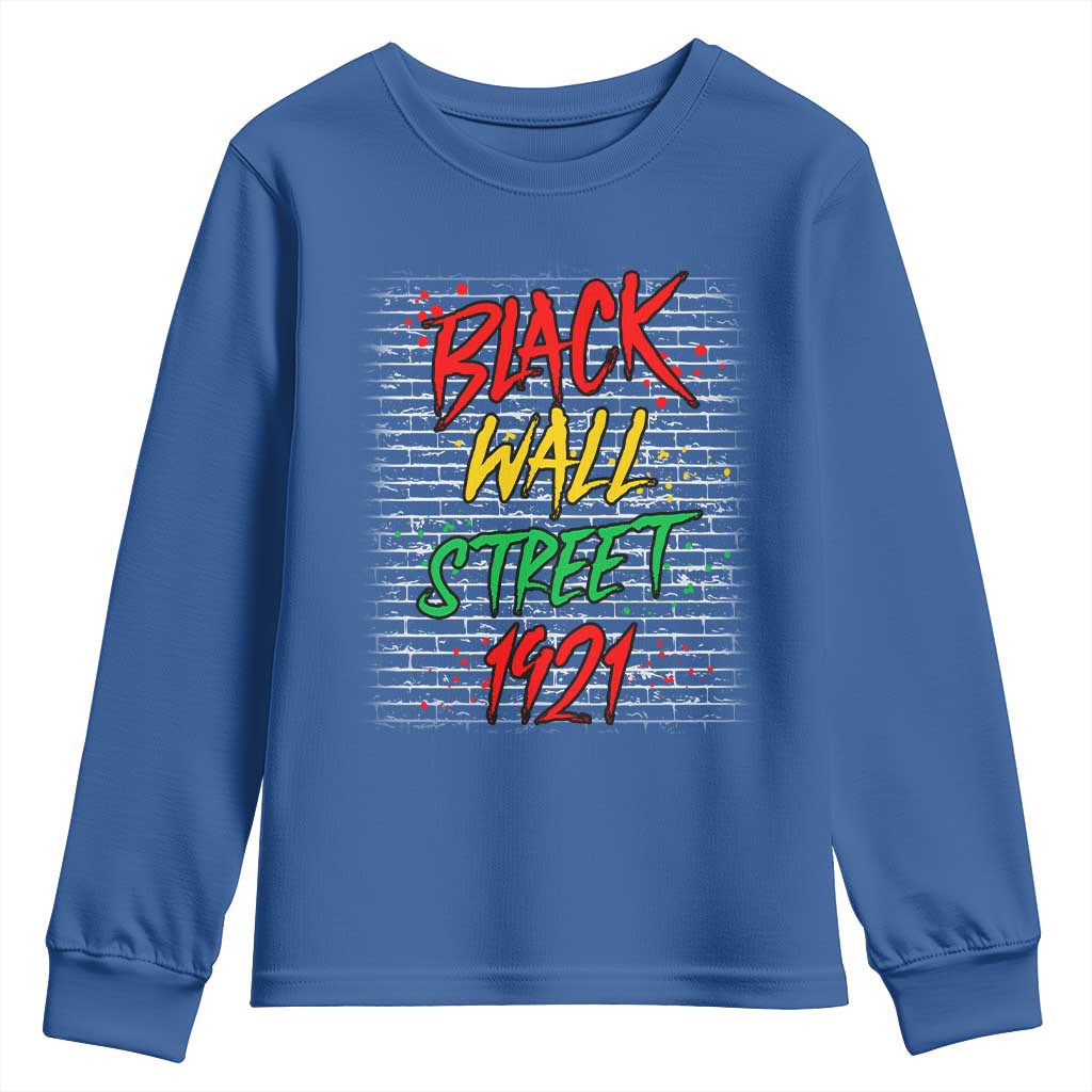 Black Wall Street 1921 Youth Sweatshirt Tulsa Oklahoma Black History Month TS11 Royal Blue Print Your Wear