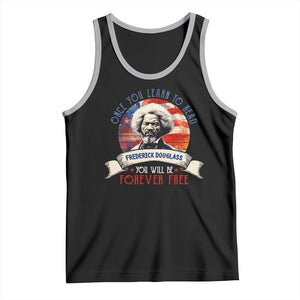 Frederick Douglass Inspirational Quotes Tank Top Once You Learn To Read You Will Be Forever Free American Flag TS11 Black Athletic Heather Print Your Wear