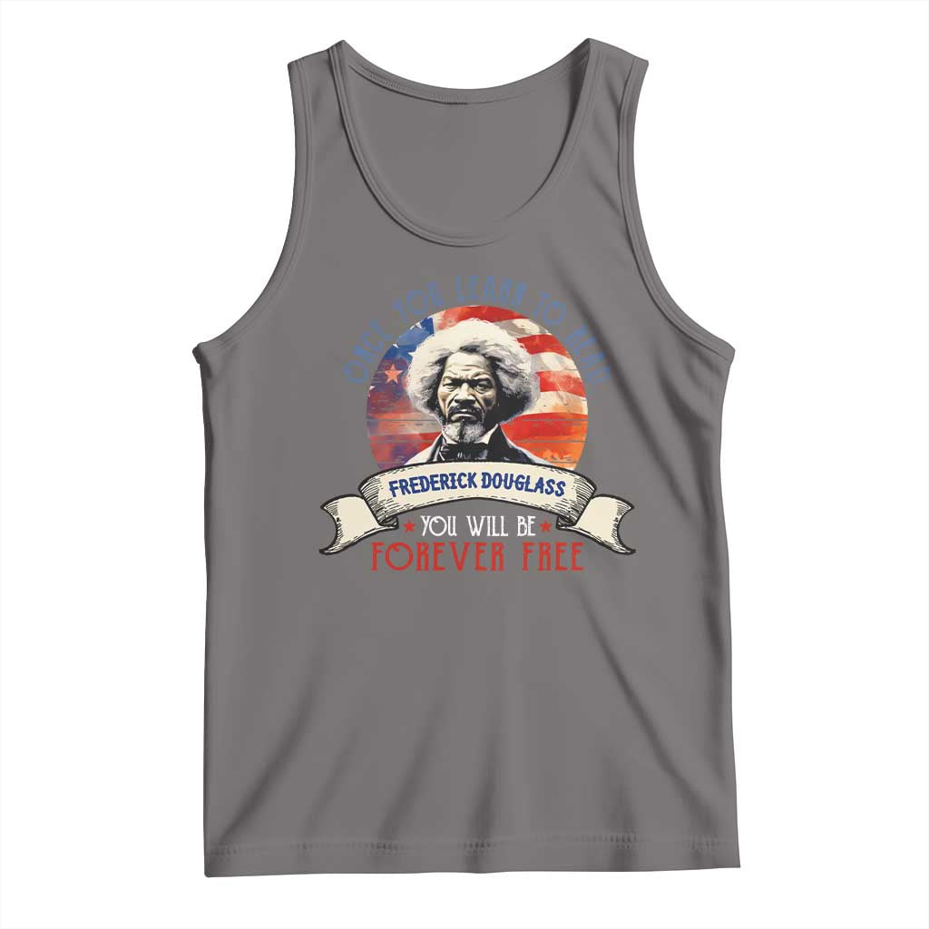 Frederick Douglass Inspirational Quotes Tank Top Once You Learn To Read You Will Be Forever Free American Flag TS11 Deep Heather Print Your Wear