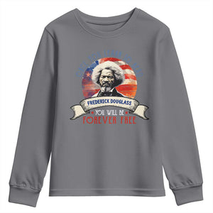 Frederick Douglass Inspirational Quotes Youth Sweatshirt Once You Learn To Read You Will Be Forever Free American Flag TS11 Charcoal Print Your Wear