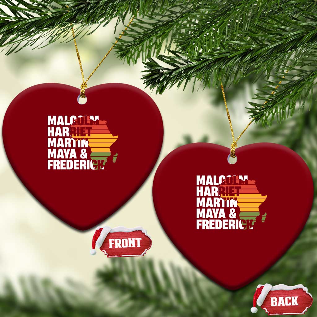 Black History Leaders Ceramic Ornament Malcolm Harriet Martin Maya Frederick Africa Map TS11 Print Your Wear