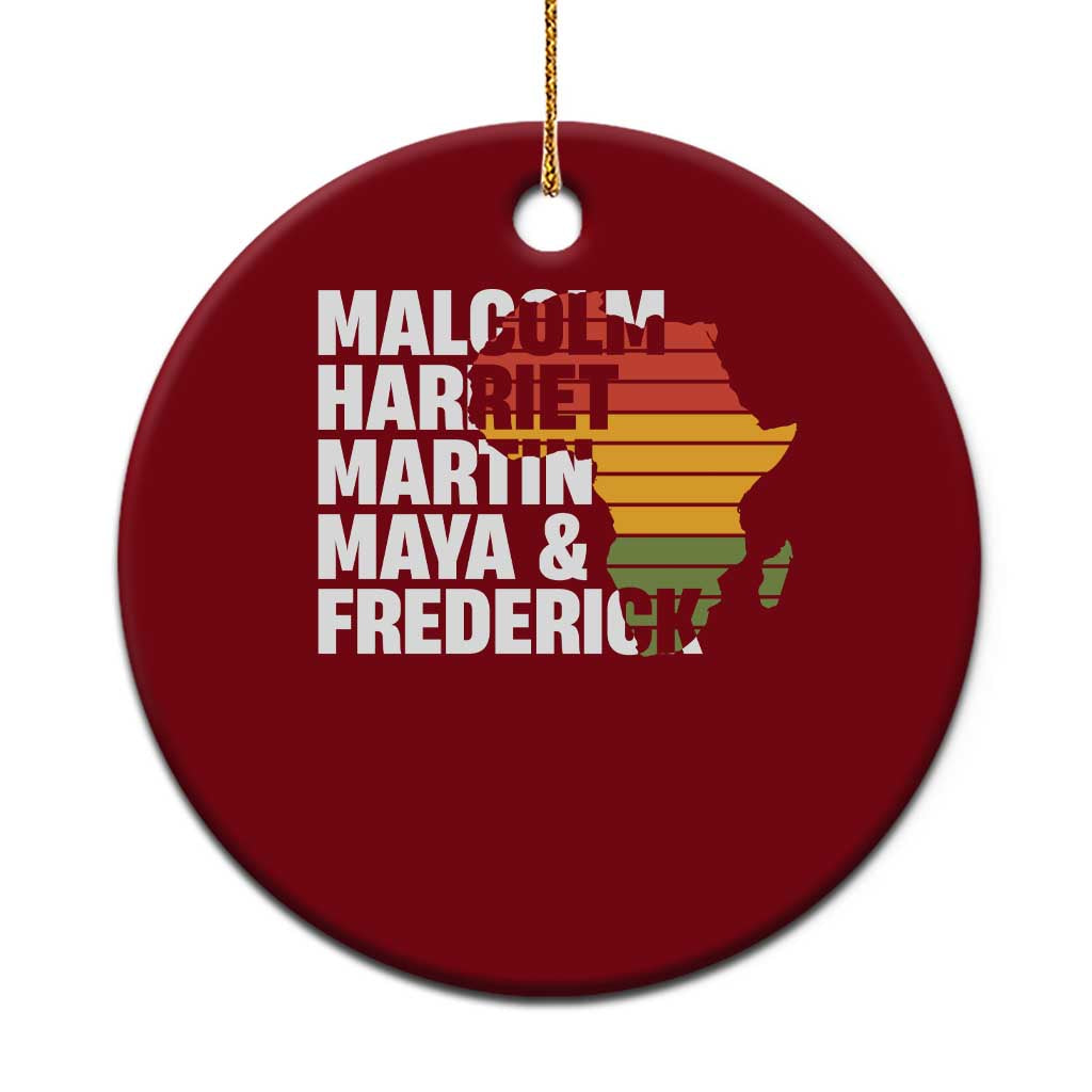 Black History Leaders Ceramic Ornament Malcolm Harriet Martin Maya Frederick Africa Map TS11 1pc Red Print Your Wear