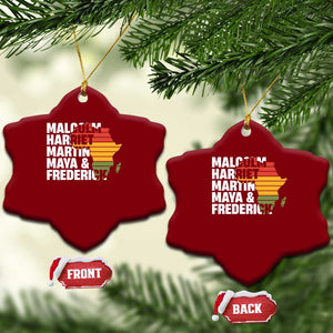 Black History Leaders Ceramic Ornament Malcolm Harriet Martin Maya Frederick Africa Map TS11 Print Your Wear