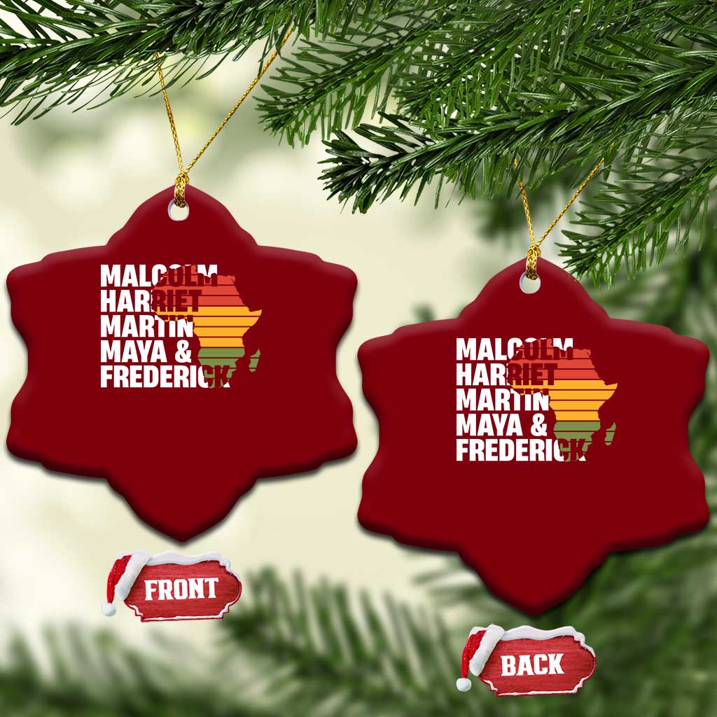 Black History Leaders Ceramic Ornament Malcolm Harriet Martin Maya Frederick Africa Map TS11 Print Your Wear