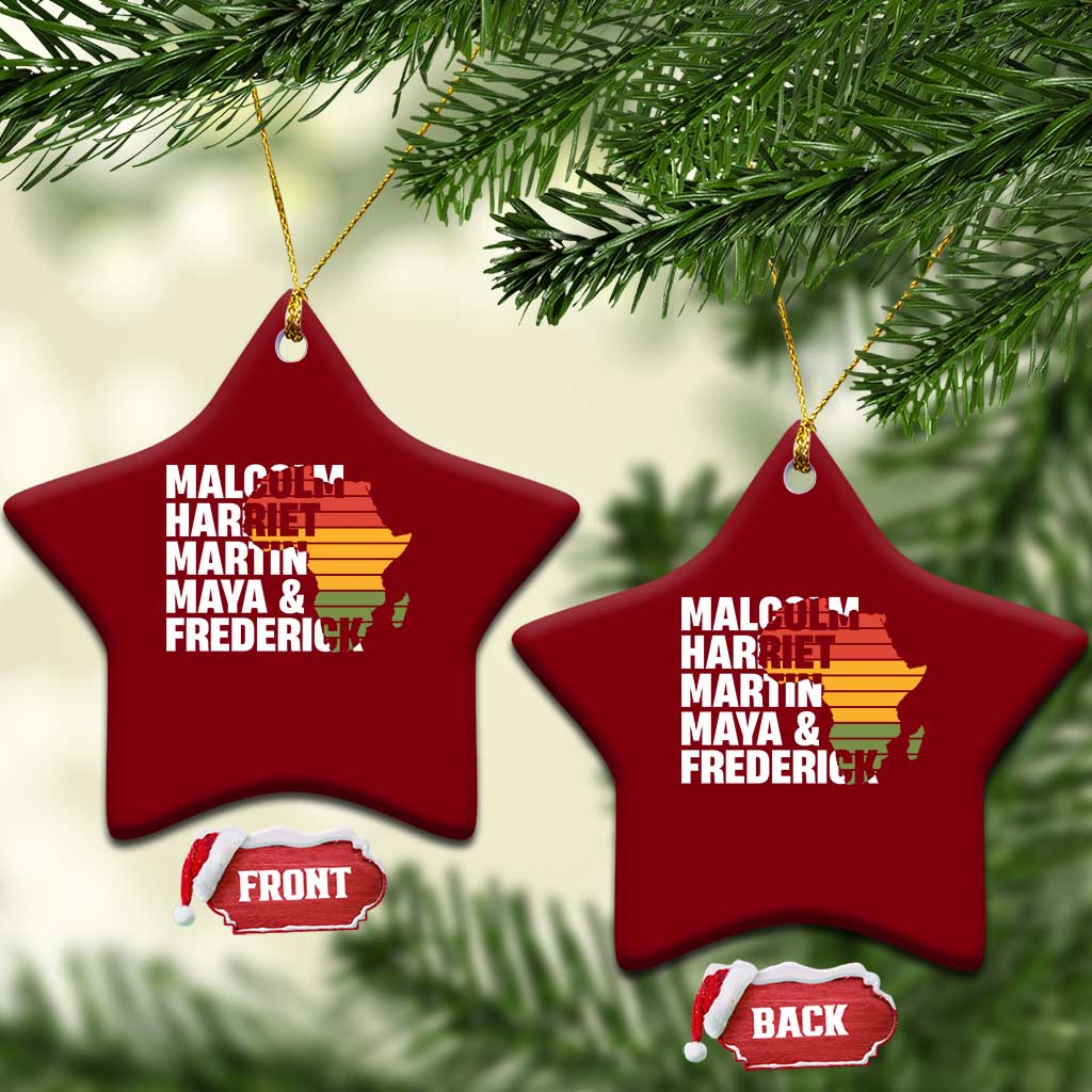 Black History Leaders Ceramic Ornament Malcolm Harriet Martin Maya Frederick Africa Map TS11 Print Your Wear