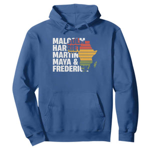 Black History Leaders Hoodie Malcolm Harriet Martin Maya Frederick Africa Map TS11 Royal Blue Print Your Wear