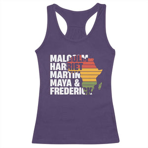 Black History Leaders Racerback Tank Top Malcolm Harriet Martin Maya Frederick Africa Map TS11 Purple Print Your Wear