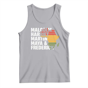 Black History Leaders Tank Top Malcolm Harriet Martin Maya Frederick Africa Map TS11 Athletic Heather Print Your Wear