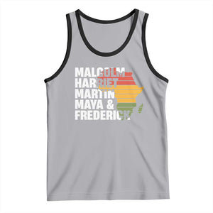 Black History Leaders Tank Top Malcolm Harriet Martin Maya Frederick Africa Map TS11 Athletic Heather Black Print Your Wear