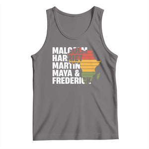 Black History Leaders Tank Top Malcolm Harriet Martin Maya Frederick Africa Map TS11 Deep Heather Print Your Wear