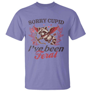 Funny Sorry Cupid I've Been Feral T Shirt Valentine's Day Cupid Racoon TS11 Violet Print Your Wear