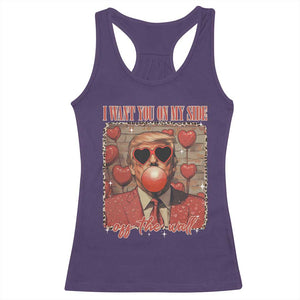 Funny Trump Valentine's Day Racerback Tank Top I Want You On My Side Of The Wall TS11 Purple Print Your Wear