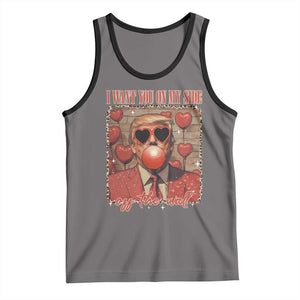 Funny Trump Valentine's Day Tank Top I Want You On My Side Of The Wall TS11 Deep Heather Black Print Your Wear