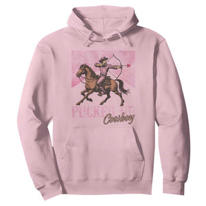 Funny Valentine's Day Western Cowboy Hoodie Pucker Up Cowboy Cupid TS11 Light Pink Print Your Wear
