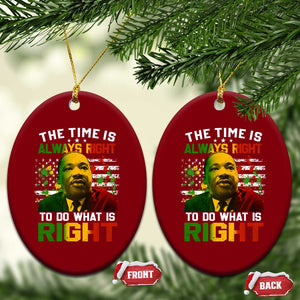 MLK Quotes The Time Is Always Right To Do What Is Right Ceramic Ornament Martin Luther King Vintage American Flag TS11 Print Your Wear
