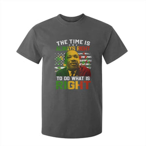 MLK Quotes The Time Is Always Right To Do What Is Right T Shirt For Kid Martin Luther King Vintage American Flag TS11 Dark Heather Print Your Wear