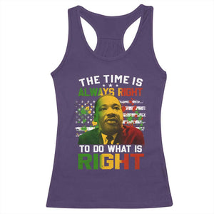 MLK Quotes The Time Is Always Right To Do What Is Right Racerback Tank Top Martin Luther King Vintage American Flag TS11 Purple Print Your Wear