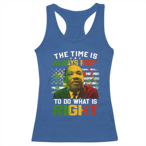 MLK Quotes The Time Is Always Right To Do What Is Right Racerback Tank Top Martin Luther King Vintage American Flag TS11 Royal Blue Print Your Wear