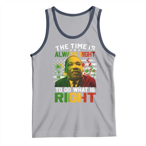 MLK Quotes The Time Is Always Right To Do What Is Right Tank Top Martin Luther King Vintage American Flag TS11 Athletic Heather Navy Print Your Wear
