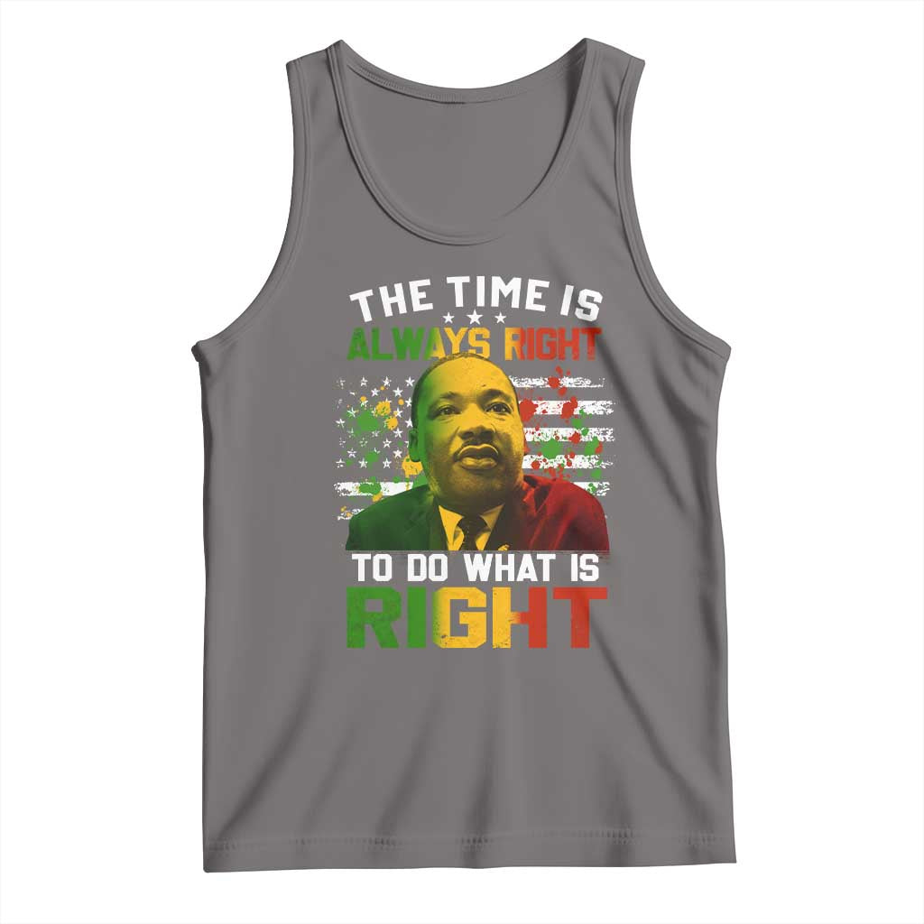 MLK Quotes The Time Is Always Right To Do What Is Right Tank Top Martin Luther King Vintage American Flag TS11 Deep Heather Print Your Wear