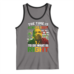 MLK Quotes The Time Is Always Right To Do What Is Right Tank Top Martin Luther King Vintage American Flag TS11 Deep Heather Black Print Your Wear