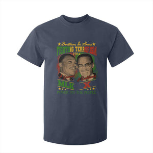 Martin Luther King And Malcolm X T Shirt For Kid Brothers In Arms Fighting Terrorism 1964 Black History TS11 Navy Print Your Wear