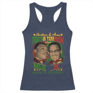 Martin Luther King And Malcolm X Racerback Tank Top Brothers In Arms Fighting Terrorism 1964 Black History TS11 Navy Print Your Wear