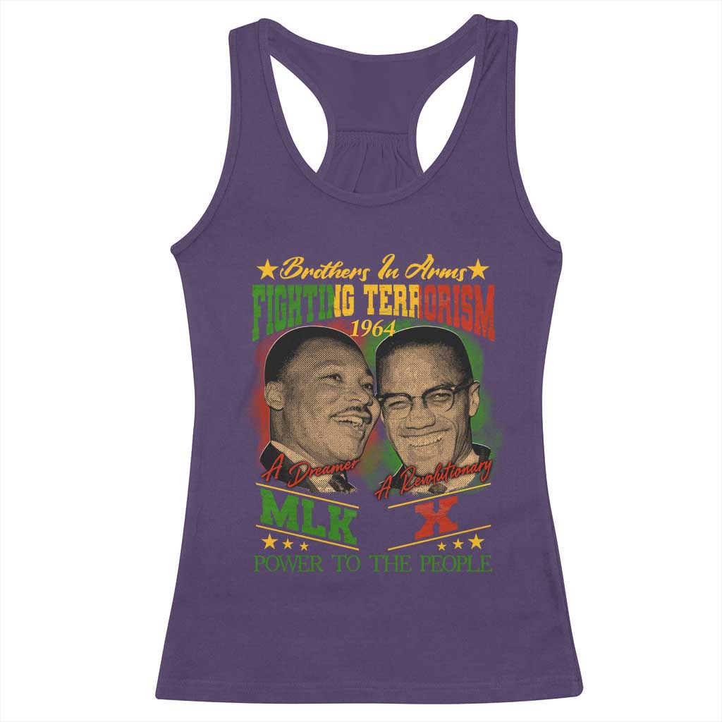 Martin Luther King And Malcolm X Racerback Tank Top Brothers In Arms Fighting Terrorism 1964 Black History TS11 Purple Print Your Wear