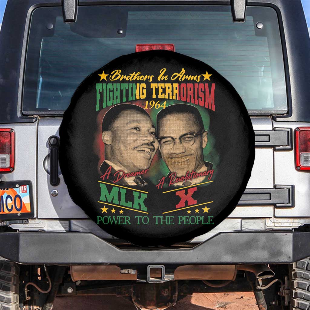 Martin Luther King And Malcolm X Spare Tire Cover Brothers In Arms Fighting Terrorism 1964 Black History TS11 No hole Black Print Your Wear