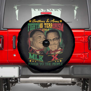 Martin Luther King And Malcolm X Spare Tire Cover Brothers In Arms Fighting Terrorism 1964 Black History TS11 Black Print Your Wear
