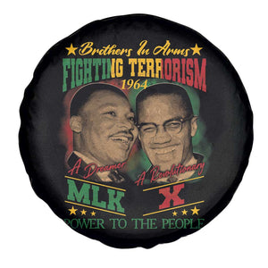 Martin Luther King And Malcolm X Spare Tire Cover Brothers In Arms Fighting Terrorism 1964 Black History TS11 Print Your Wear