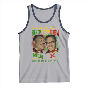 Martin Luther King And Malcolm X Tank Top Brothers In Arms Fighting Terrorism 1964 Black History TS11 Athletic Heather Navy Print Your Wear