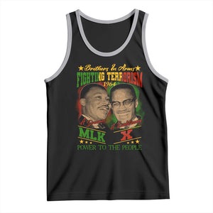 Martin Luther King And Malcolm X Tank Top Brothers In Arms Fighting Terrorism 1964 Black History TS11 Black Athletic Heather Print Your Wear