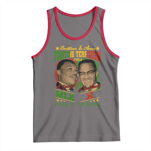 Martin Luther King And Malcolm X Tank Top Brothers In Arms Fighting Terrorism 1964 Black History TS11 Deep Heather Red Print Your Wear