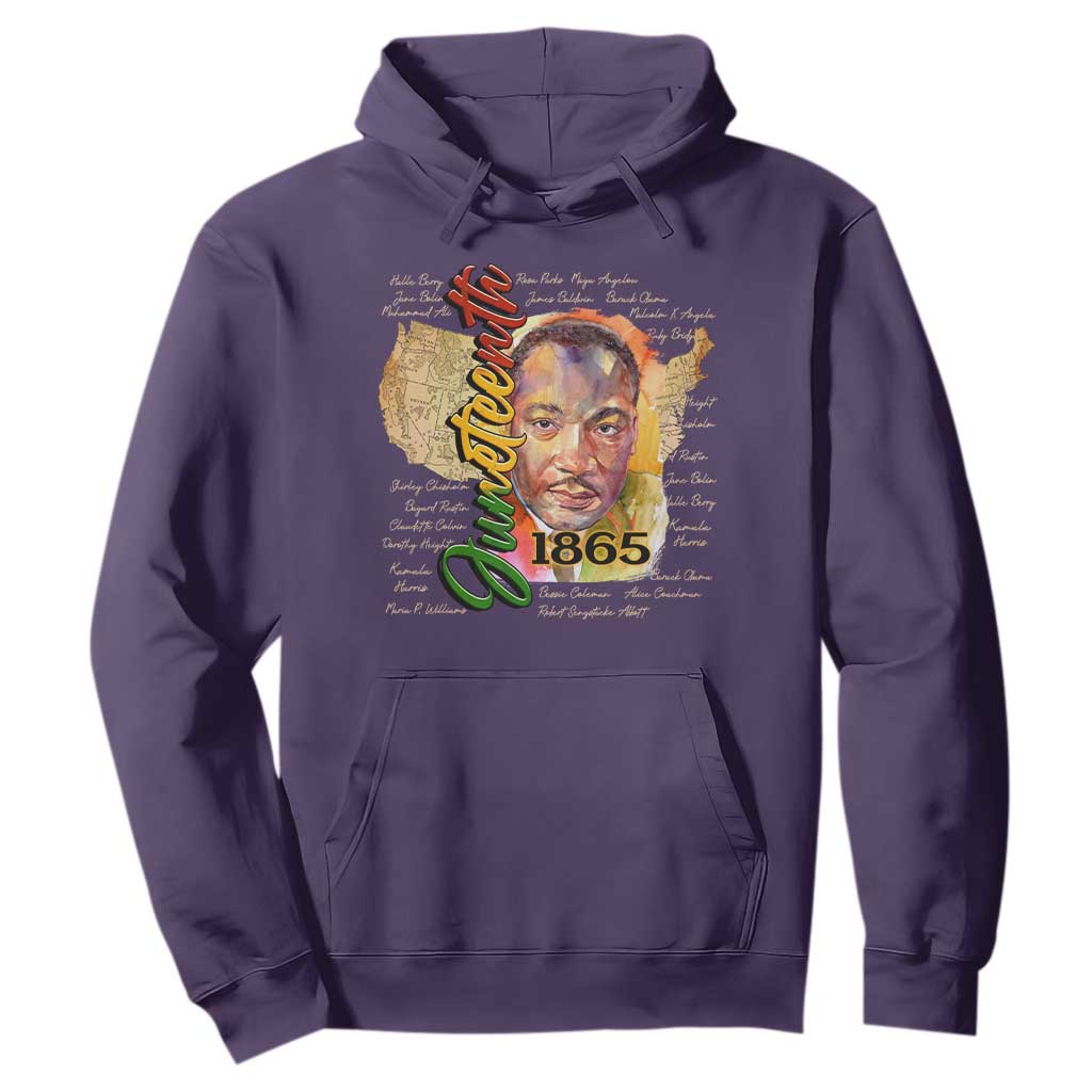 Juneteenth 1865 Hoodie Black Leaders African American Heritage TS11 Purple Print Your Wear