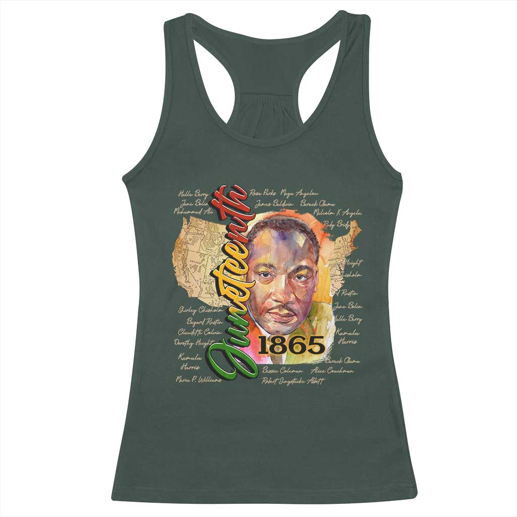 Juneteenth 1865 Racerback Tank Top Black Leaders African American Heritage TS11 Dark Forest Green Print Your Wear
