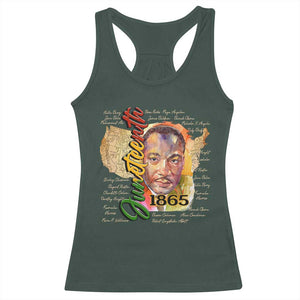 Juneteenth 1865 Racerback Tank Top Black Leaders African American Heritage TS11 Dark Forest Green Print Your Wear