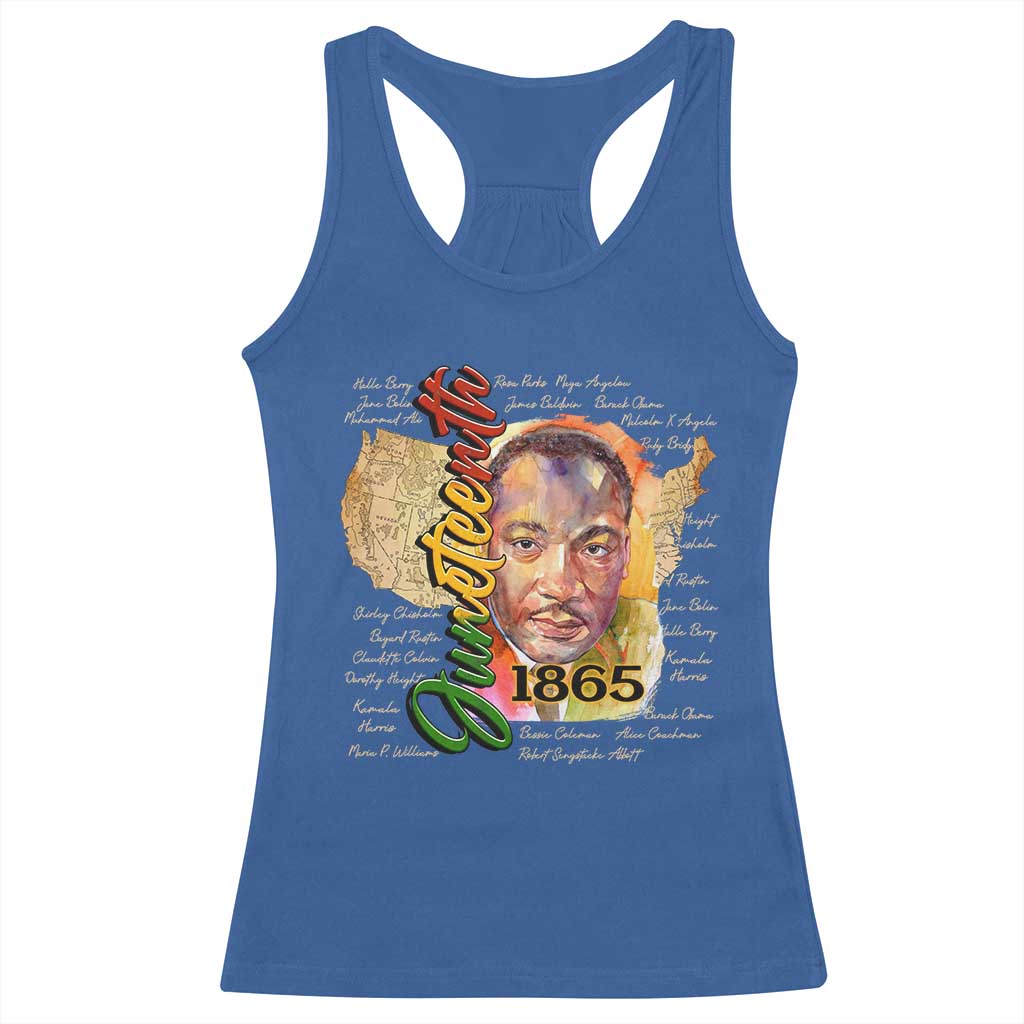 Juneteenth 1865 Racerback Tank Top Black Leaders African American Heritage TS11 Royal Blue Print Your Wear