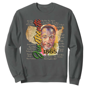Juneteenth 1865 Sweatshirt Black Leaders African American Heritage TS11 Dark Heather Print Your Wear