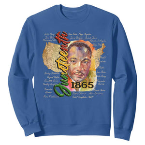 Juneteenth 1865 Sweatshirt Black Leaders African American Heritage TS11 Royal Blue Print Your Wear