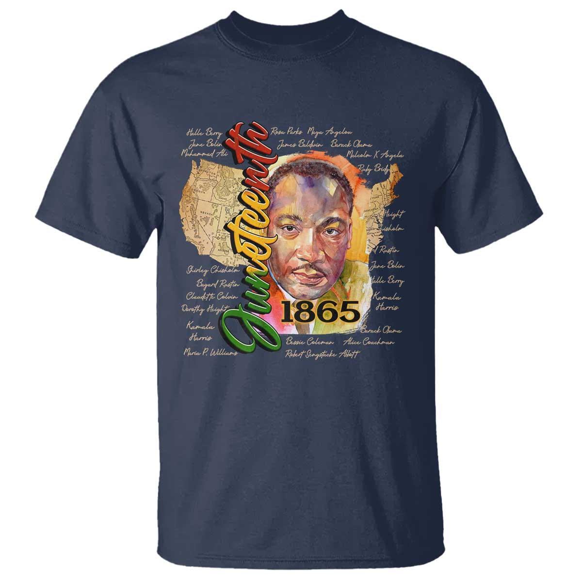 Juneteenth 1865 T Shirt Black Leaders African American Heritage TS11 Navy Print Your Wear