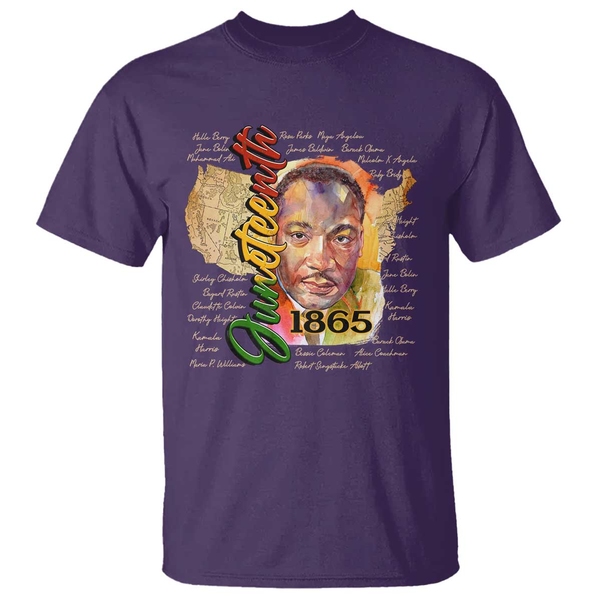 Juneteenth 1865 T Shirt Black Leaders African American Heritage TS11 Purple Print Your Wear