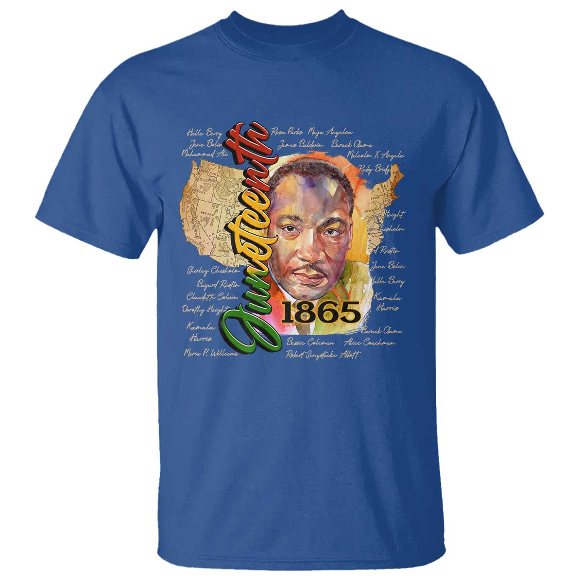Juneteenth 1865 T Shirt Black Leaders African American Heritage TS11 Royal Blue Print Your Wear